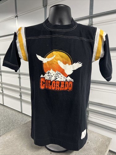 Vintage Sportswear T Shirt Single Stitch Colorado Graphic USA 70s Sz M 38-40