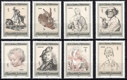 Austria - 200 Years Albertina Set MNH 1969 Mi. 1307-1314