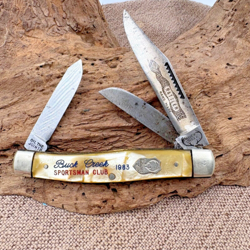 Solingen Buck Creek Sportsman Club Stockman Pocket Knife Germany White Ice (144)