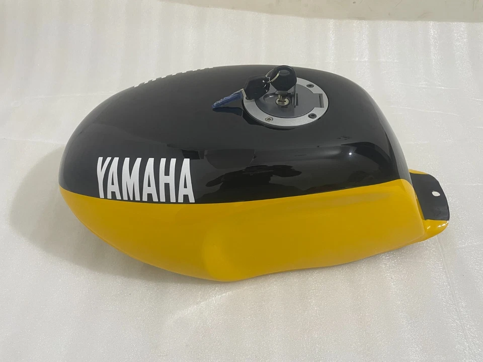 Yamaha Ysr 50 80 Ysr50 Ysr80 1989 tanque de combustible de acero amarillo y negro y tapa | apto para Foto 2 de 4
