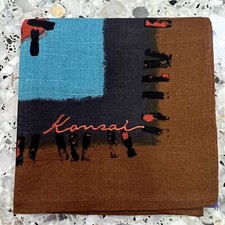 MAN HANKY JAPAN PURPLE RED BROWN CHECK CLASSIC COTTON POCKET ART SQUARE 18" KS4