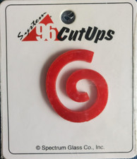 Spectrum Cut Ups fusible COE 96 design element red spiral fusing mosaics