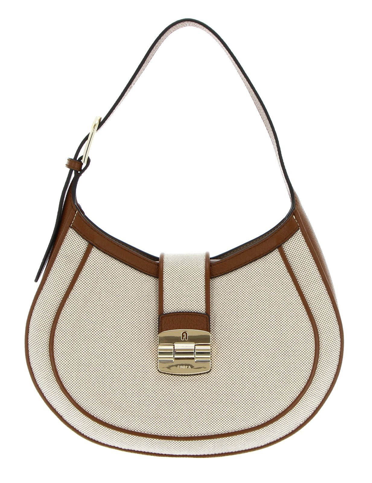 FURLA Club 2 Hobo Bag M Naturale + Cognac h