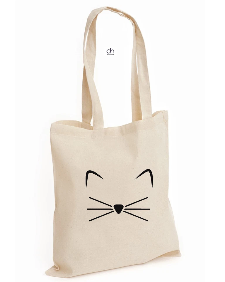 PLAIN Crazy Cat Lady FASHION COTTON TOTE TUMBLR SWAG FUNNY CAT LOVER KITTEN (MEOW,BAG)