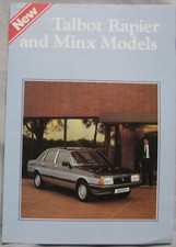 1984 Talbot Rapier & Minx fold out Brochure Pub.No. C9658/1/108