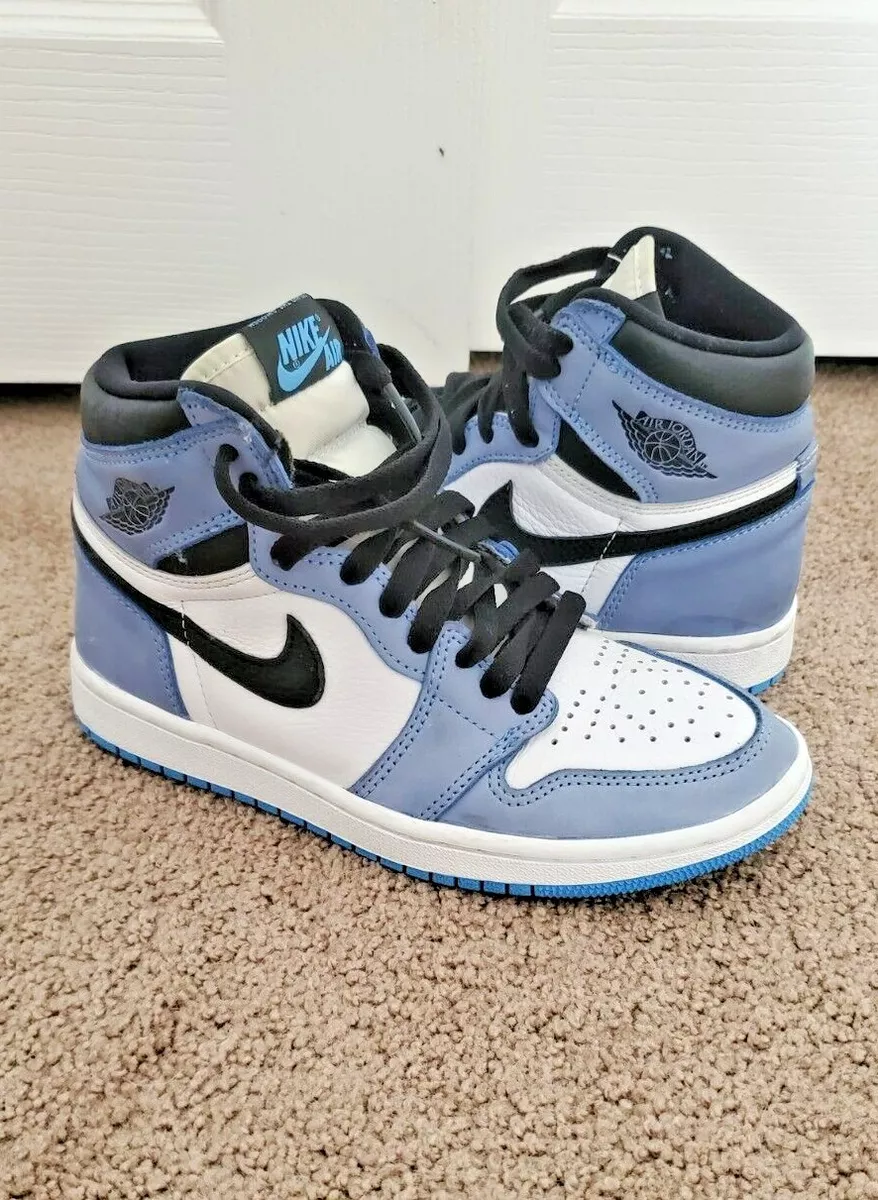 USED Nike Air Jordan 1 High OG UNC University Blue GS white 575441-134 4.5Y