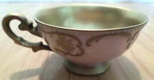 Vintage Bavaria Tirschenreuth Germany Pink/Gold Small Teacup/No Saucer w/Damage