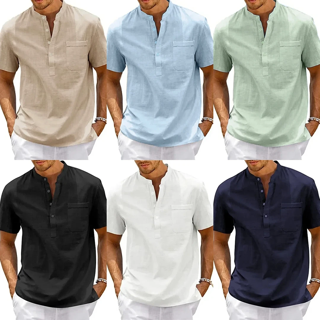 Mens Shirt Short Sleeve Button-Down T-shirt Cotton Linen Summer Casual Beach NEW
Opens in a new wind