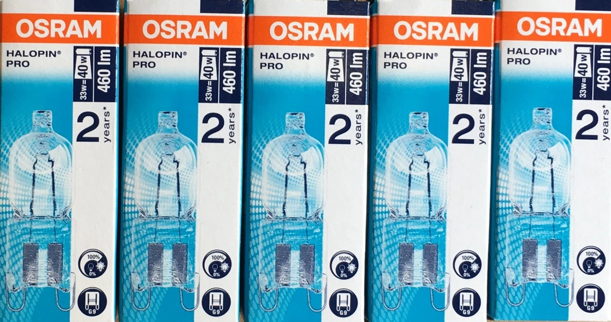 Osram 33w g9 halogen clearance clear capsule bulbs