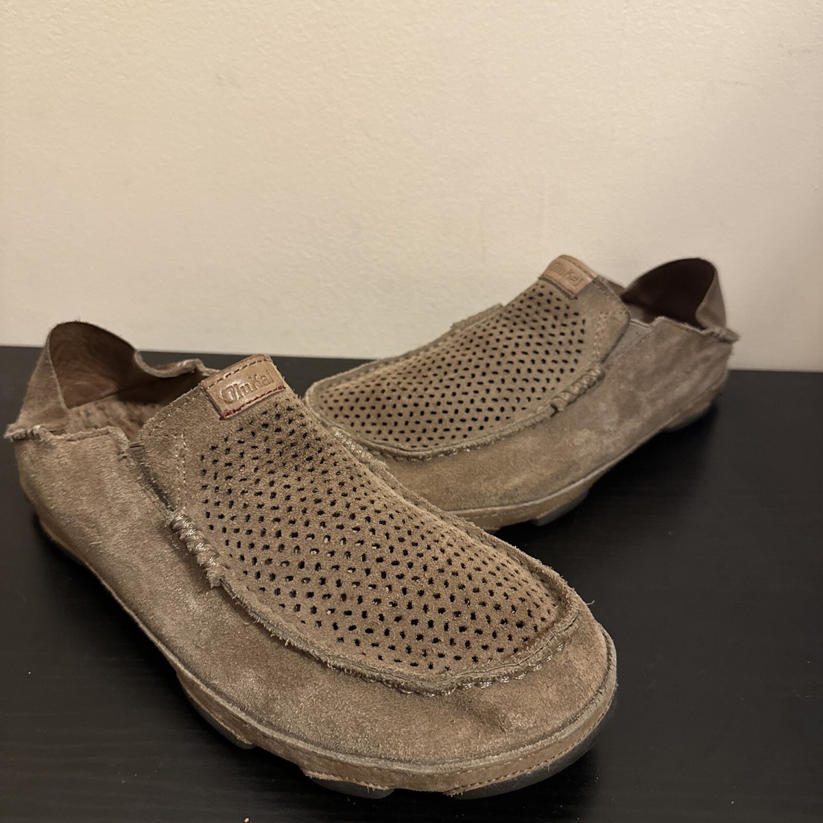 OluKai 10184-1010 Clay Moloa Kohana Slip-On Leather Loafers 