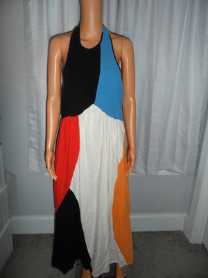 Amazing Celandine size L color block smocked halter maxi dress  anthropologie NWT | eBay