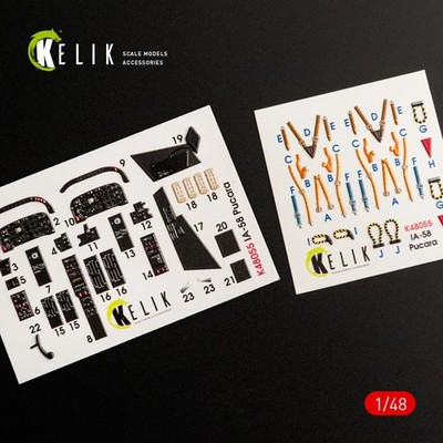 KeliK IA 58 Pucara 3D Interior Decals for Kinetic Kit 1/48 K48055