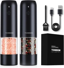 Upgraded Larger Capacity: Electric Salt and Pepper Grinder Set Rechargeable... 