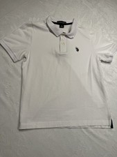 U.S. Polo Assn. White Polo Shirt Boys XL 14/16 Short Sleeve Classic Fit