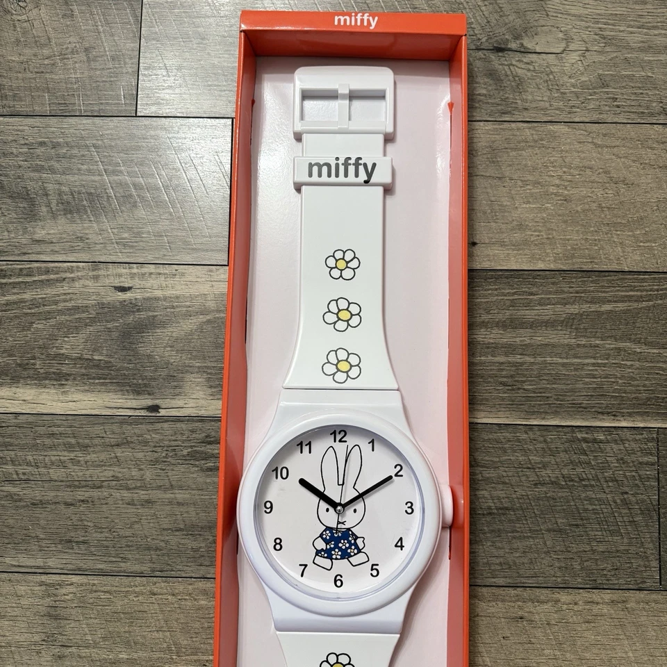 NUEVO Reloj Pulsera Miffy Blanco Conejo Enorme Floral Margaritas 36" Caprichoso Foto 2 de 4