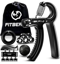 FitBeast Grip Forearm Hand Grips Strengthener Kit - 5 Pack Adjustable Resistance