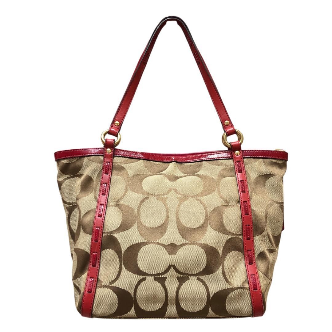 COACH Signature Canvas Tote Bag - Stylish Spacious Carryall for Everyday Use