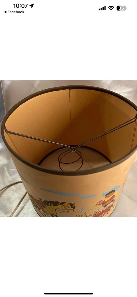 Vintage 1950's McCoy Western Cowboy Boots Table Lamp Child Original Shade - Image 4 of 4