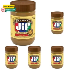 Jif Natural Creamy Peanut Butter Spread and Honey, 16 Ounces, Contains 80% Peanu