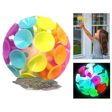 1 Light-Up Suction Cup Ball Throwing Tossing Game Kids Toy Sensory Glow in Dark