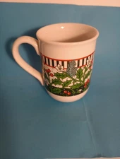 Ambassador By Hallmark Christmas Mug Cup Holly & Pine Coffee Tea Cocoa