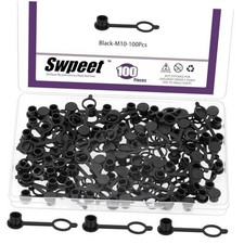 100Pcs Black Plastic Grease Fitting Cap Assortment kit, Grease Zerk M10