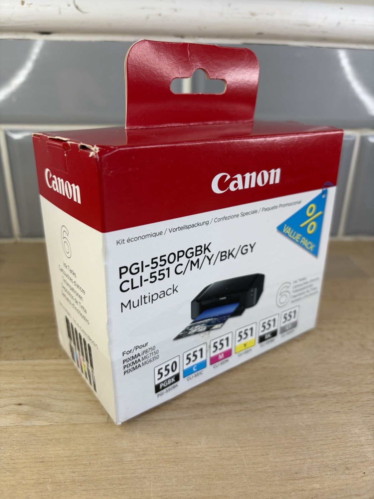 Genuine Canon PGI-550/CLI-551 Ink Cartridges ( 6 )  Multipack -