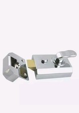 2 × EuroArt RIM Cylinder Night Latch, Door Lock Latch With Keys 11 cm
