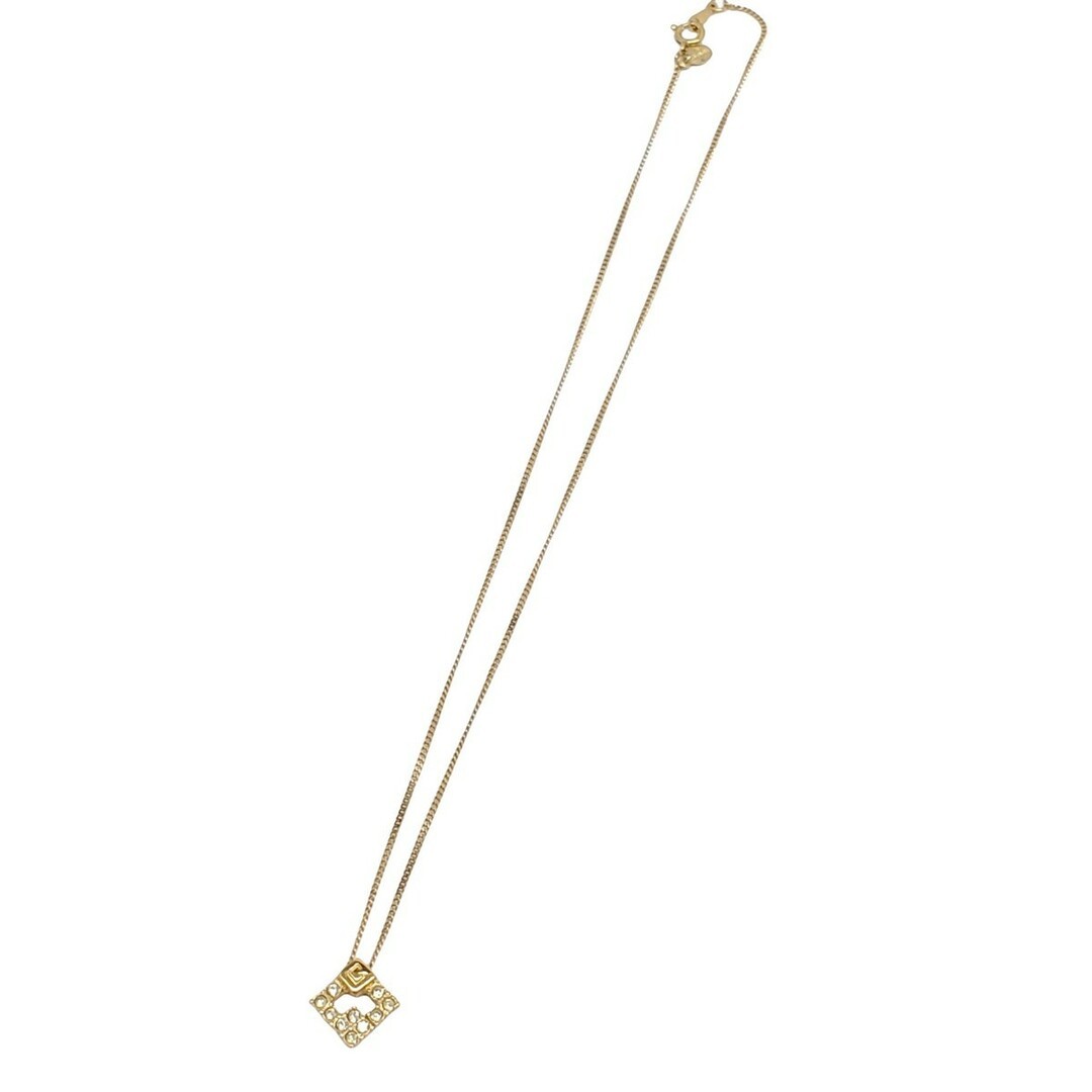 GIVENCHY Necklace Accessory Jewelry Logo GP Rhinestone Gold Women Used NE51-0 thumbnail 3