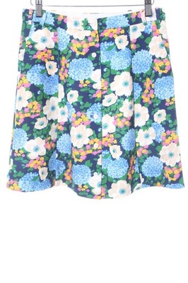 CARVEN Minirock Damen Rock Gr. DE 38 dunkelblau-kornblumenblau-dunkelgelb