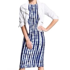 Athleta Blue Tidal Vestido Tie Dye Sleeveless Midi Dress Sz S