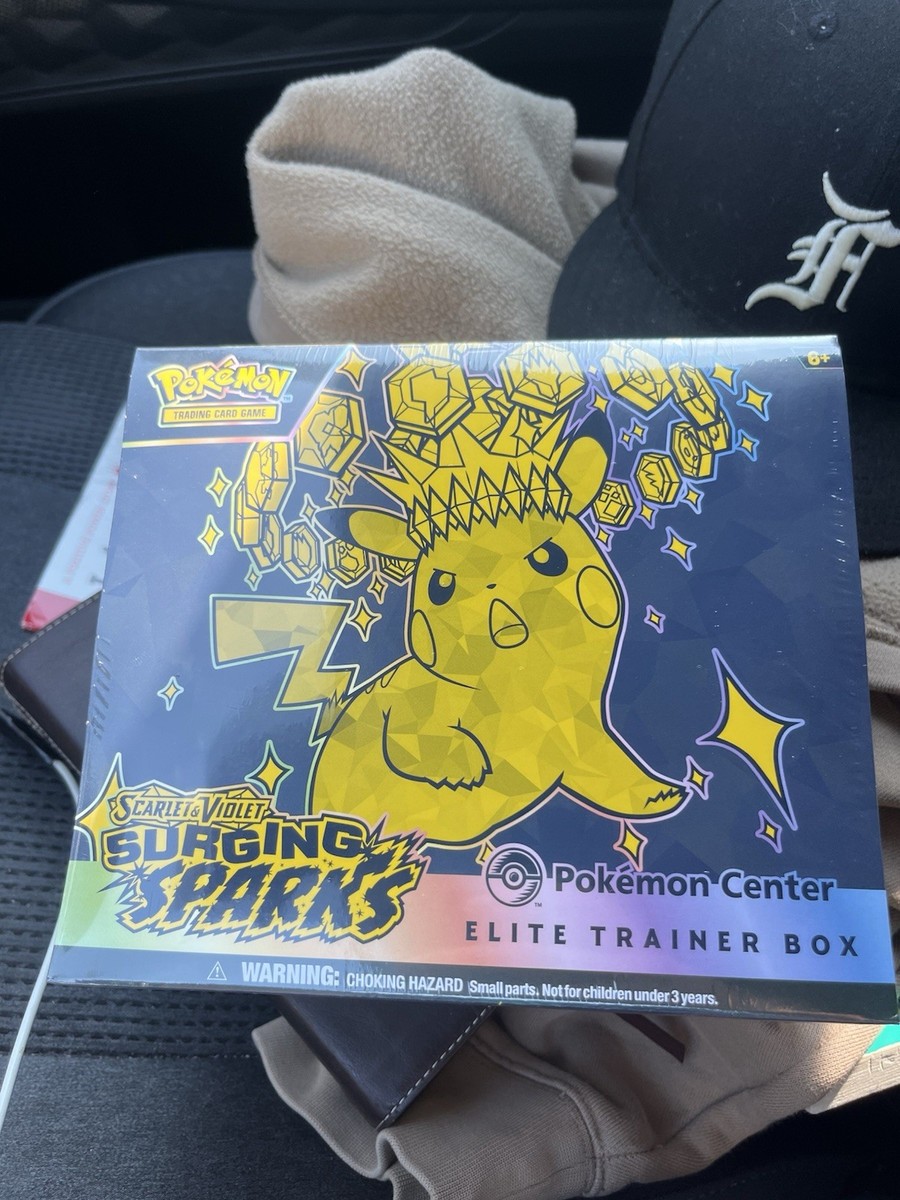 Pokemon Packs Pokmon TCG Surging Sparks Elite Trainer Box - Factory Sealed  With Booster Packs, Sleeves & Dice Pokemon Tcg Surging Sparks Etb