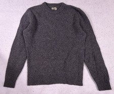 LL Bean Mens Size M Regular Knit Pullover Sweater Gray Casual 100 Lambswool