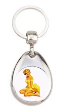 Pin Up Blonde - Porte clé en métal