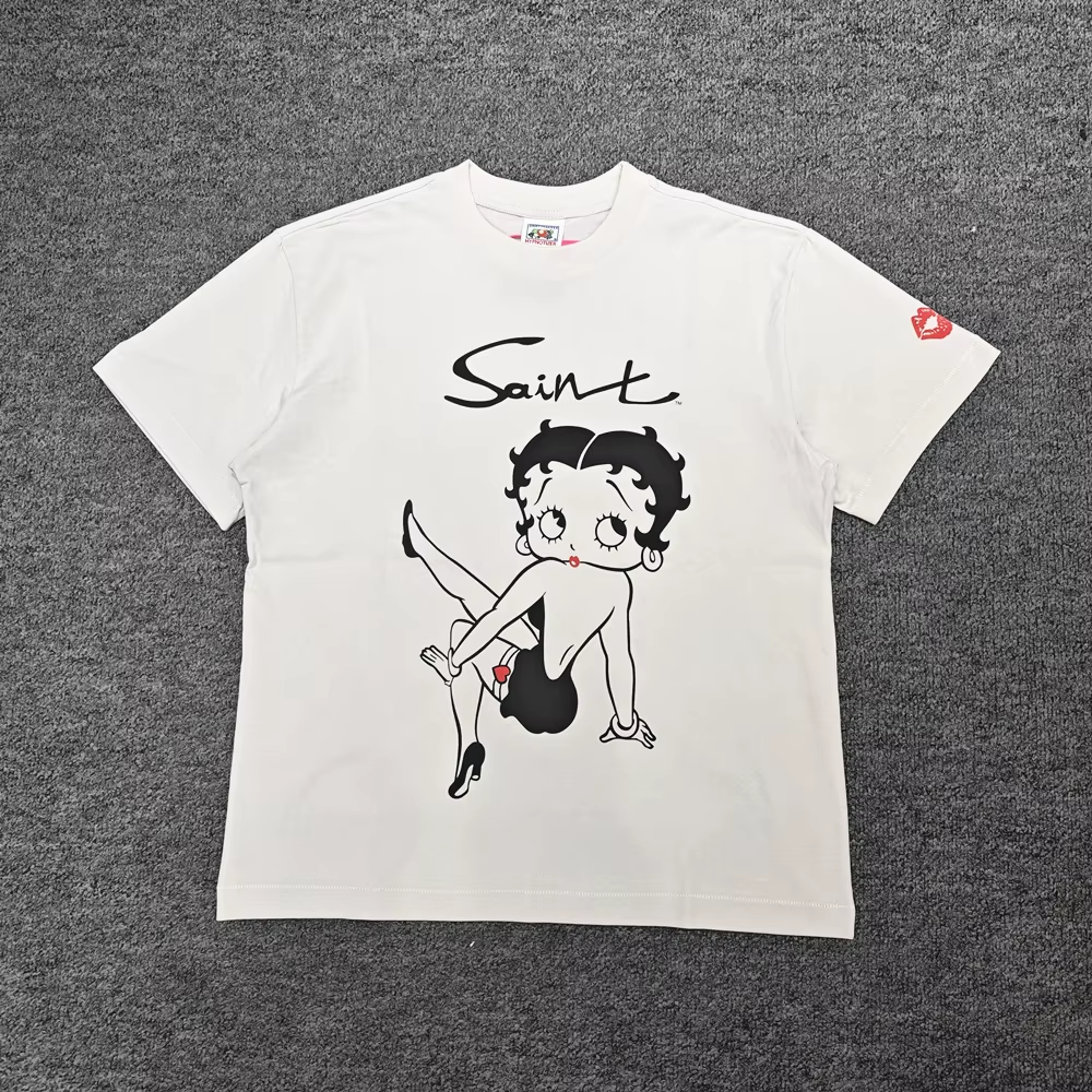 Betty Boop Tシャツ XL SAINT Mxxxxxx SAINT Mxxxxxx x Betty Boop Short-Sleeve T-shirt Men's White Cotton
