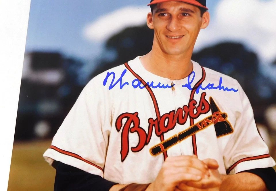 Warren Spahn Signed 8 x 10 Color Photo Braves JSA Auto - Image 2 of 3