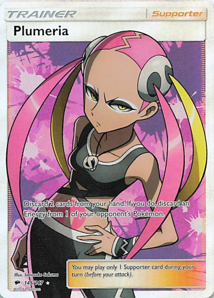 Plumeria (Full Art) SM03 Holofoil 145/147 SM - Burning Shadows NM