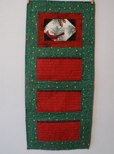 Handmade Christmas Card Wall Hanging Quilted 35 x 15 Inch