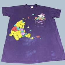 Vintage Disney Winnie the Pooh Nightgown Pajama Night shirt OSFM Purple 90s Read