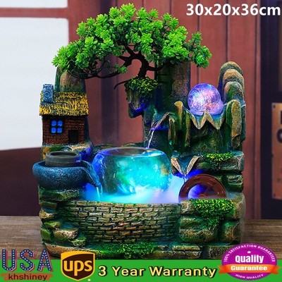 Desktop Fountain Waterfall Indoor Decor Landscape Rockeries Crafts Ornaments New