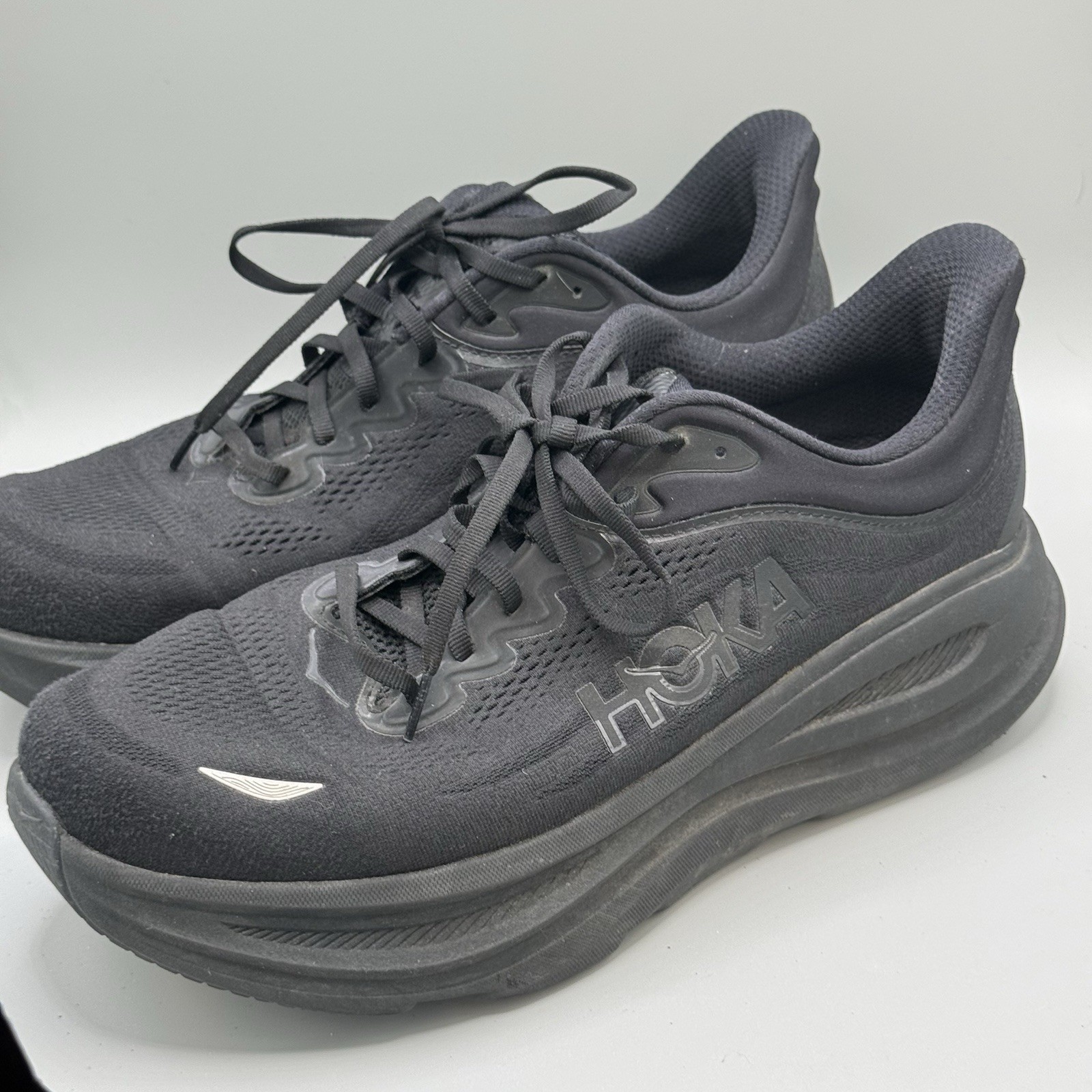 Hoka One One Bondi 9 Shoes Mens Size 12.5 4E WIDE Triple Black