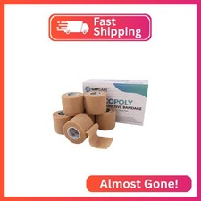 Self Adherent Cohesive Bandages Wrap 6 Count 2" x 5 Yards, Medical Tape, Adhesiv