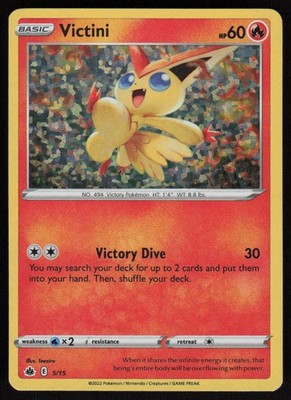 5 15 pokemon card Victini - 5/15 005/015 Holo: McDonald's Promos 2022 Pokemon TCG Near Mint