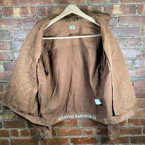 Atlantic Rancher Boatyard Cruiser Jacket Mens L Tobacco Cotton Chore Pristine image 4
