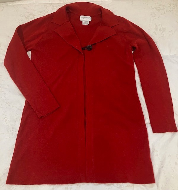 JACLYN SMITH - Rust Red Single Front Button Cardi… - image 1