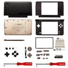 Carcasa de repuesto para Nintendo DSi XL Cristal Lente Carcasa Herramientas Negro