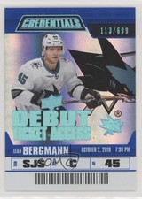 2019 Upper Deck Credentials Debut Ticket Access 113/699 Tier 2 Lean Bergmann 0g4