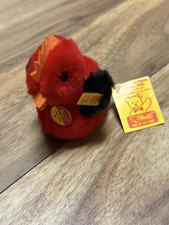 Steiff Cosy Bibi Red Bird Chick Chicken Vintage Plush 4" HTF Rare Mini