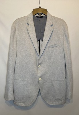 Massimo Dutti Heather Gray Sport Blazer Unlined Finest Italian Fabric Size US 46