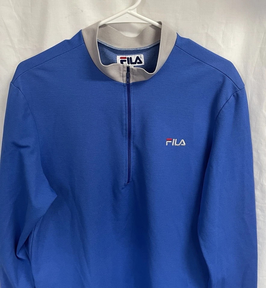 CAMISETA DE CICLISMO VINTAGE 90’S FILA Hombre AZUL POLIÉSTER Gris L/S Talla GRANDE Foto 2 de 4